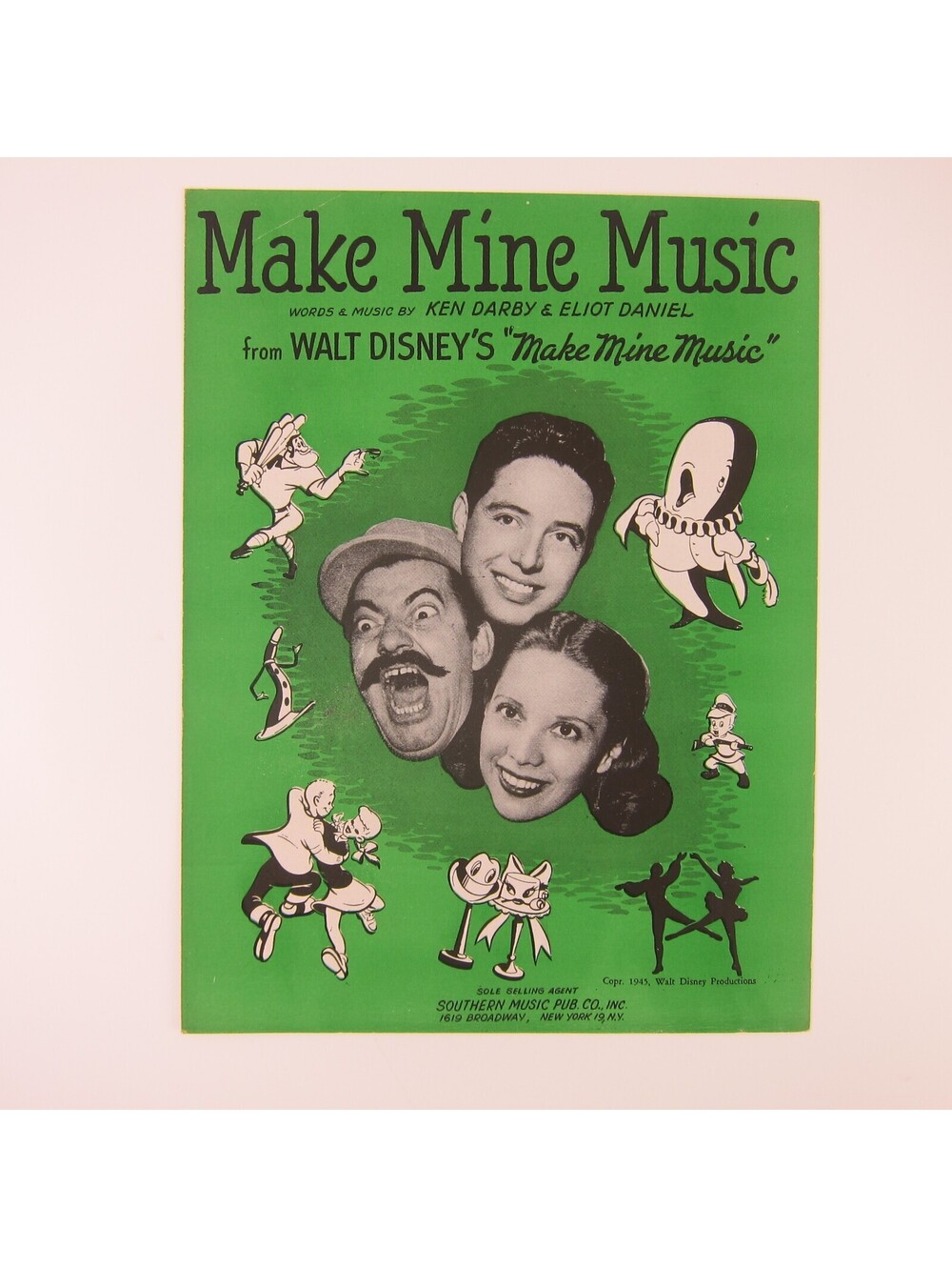 Walt Disney Sheet Music Make Mine Music Ken Darby & Eliot Daniel Vintage 1946